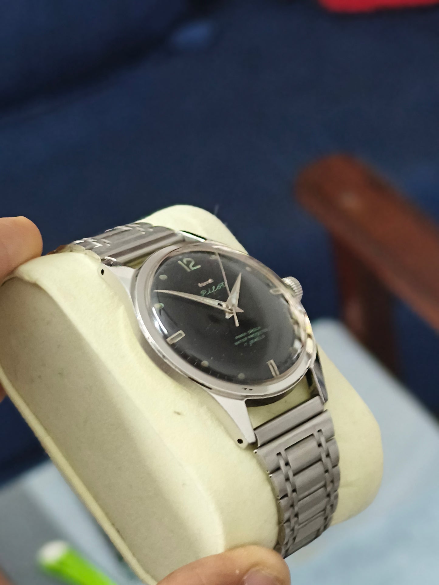 HMT Pilot Watch Three Liner Version with Black Dial and Steel Bracelet