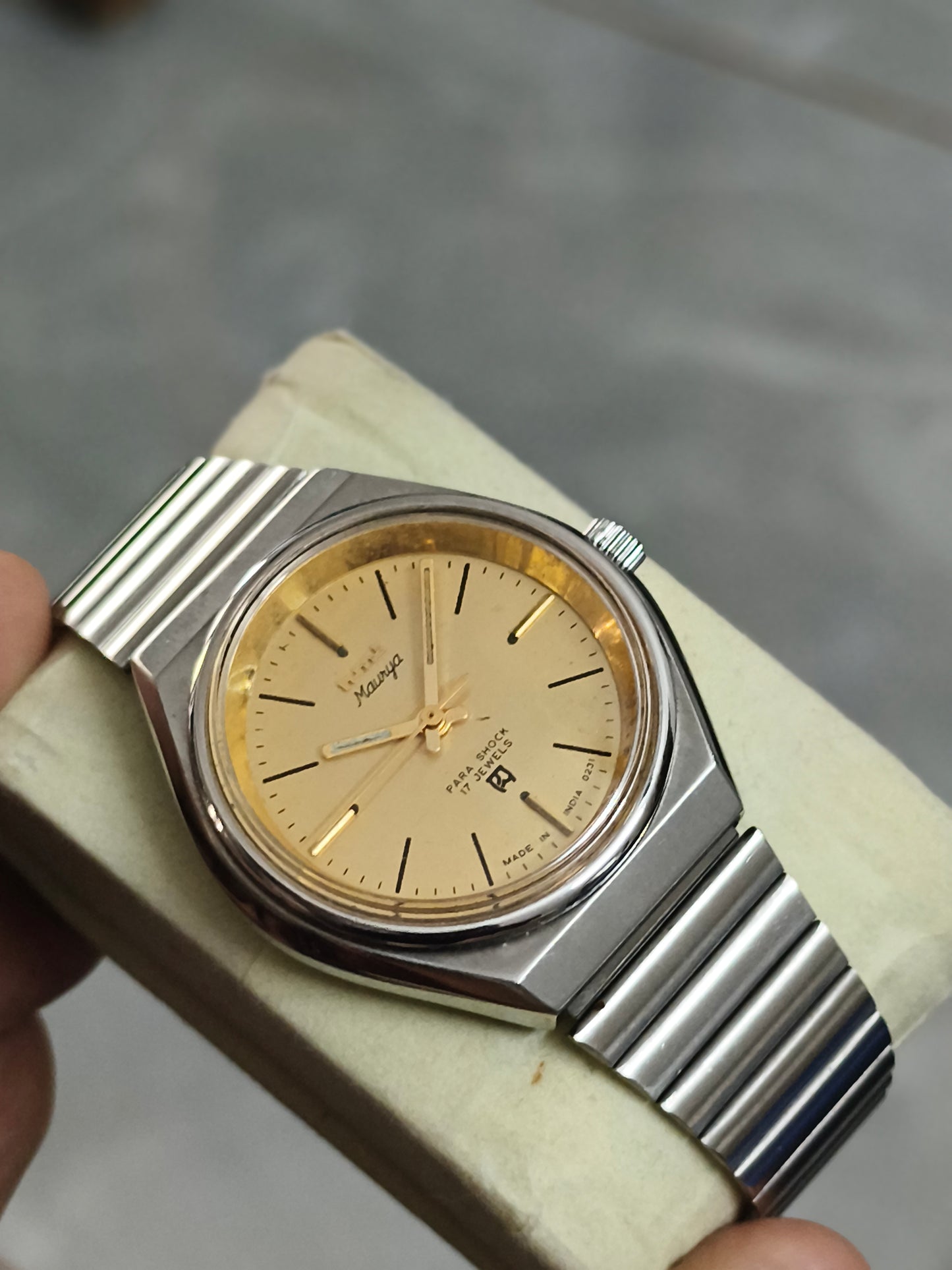 HMT Uttam Mechanical Watch with Gold-toned Dial