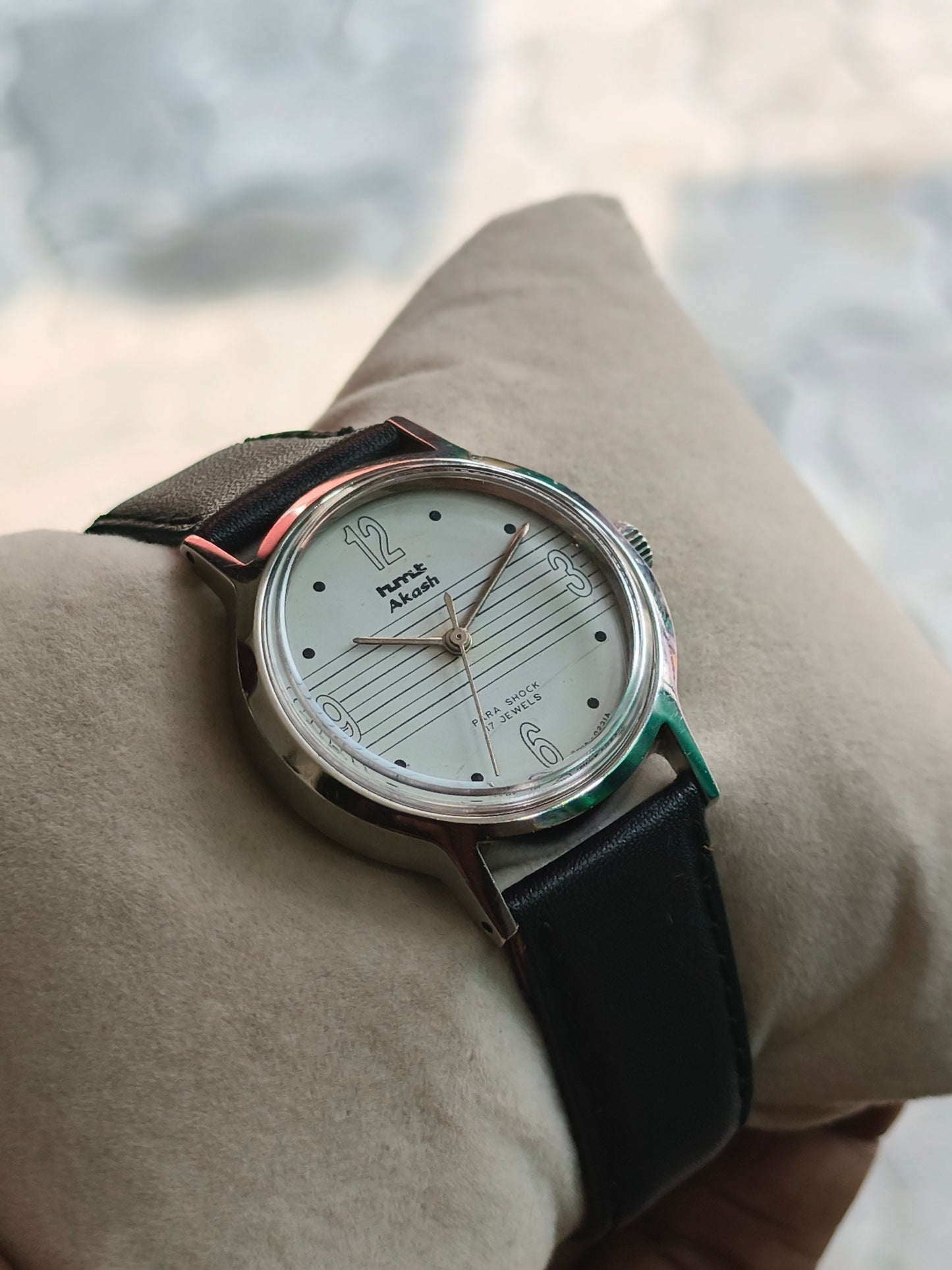 HMT Akash mechanical watch art deco dial