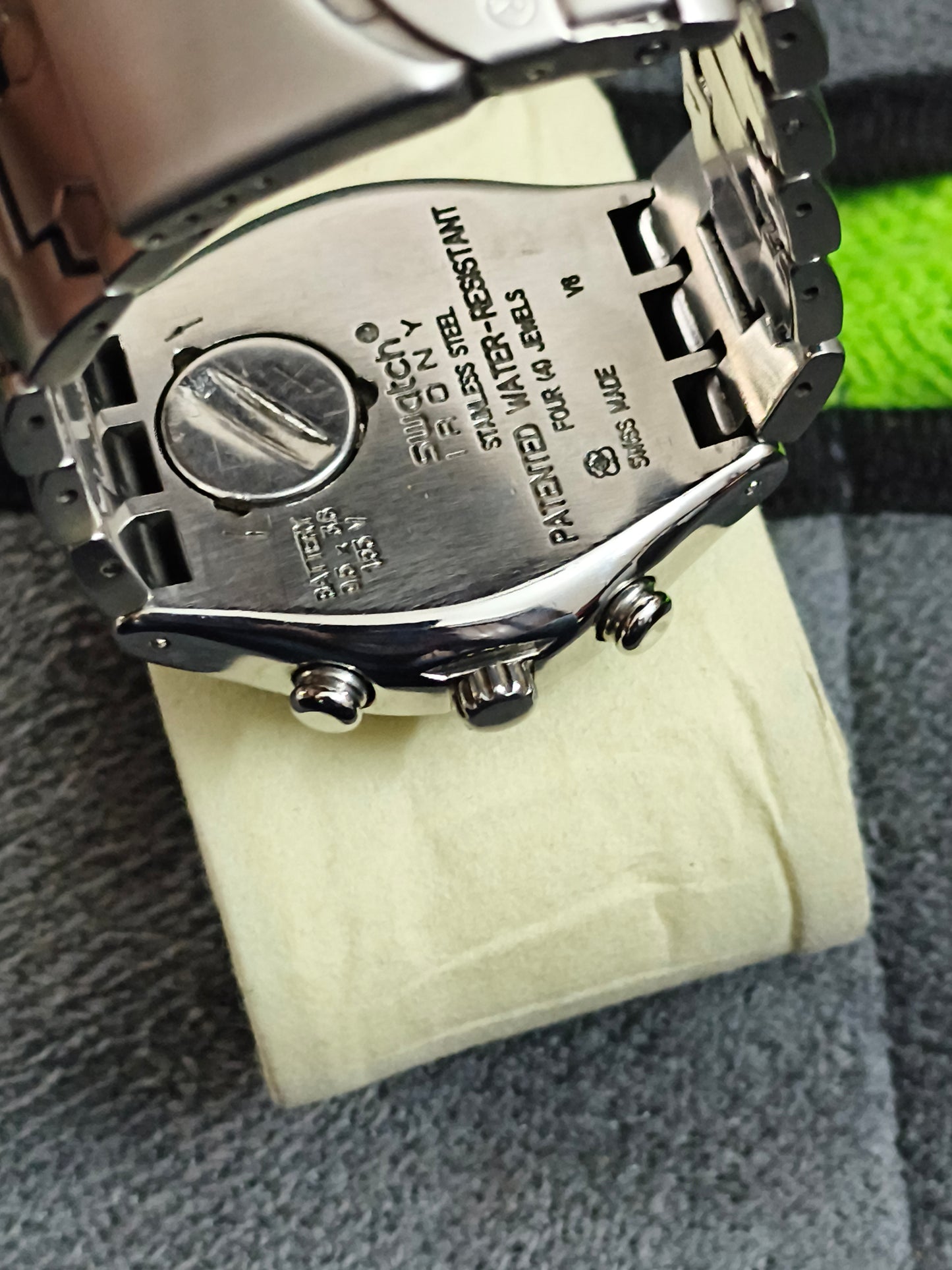 Swatch Irony Quartz Chronograph with a Black Dial, Model YCS470G