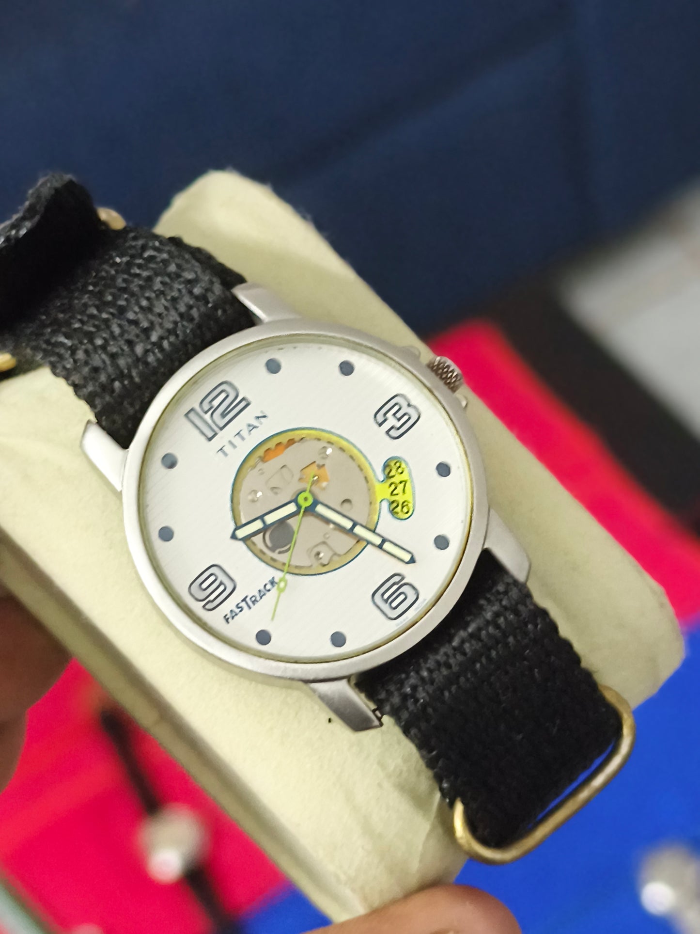 Titan Fastrack Quartz Watch with White Dial and Transparent Centre