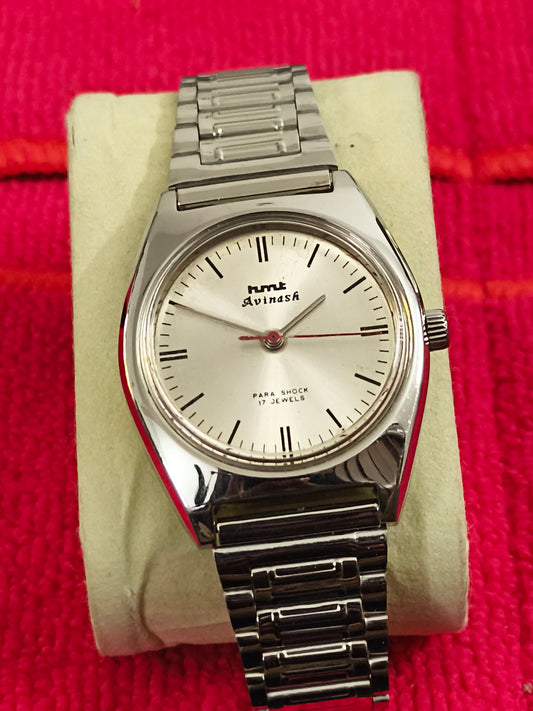 HMT Avinash Hand-wound Neo-Vintage Watch with a Silver-toned Sun-burst Dial