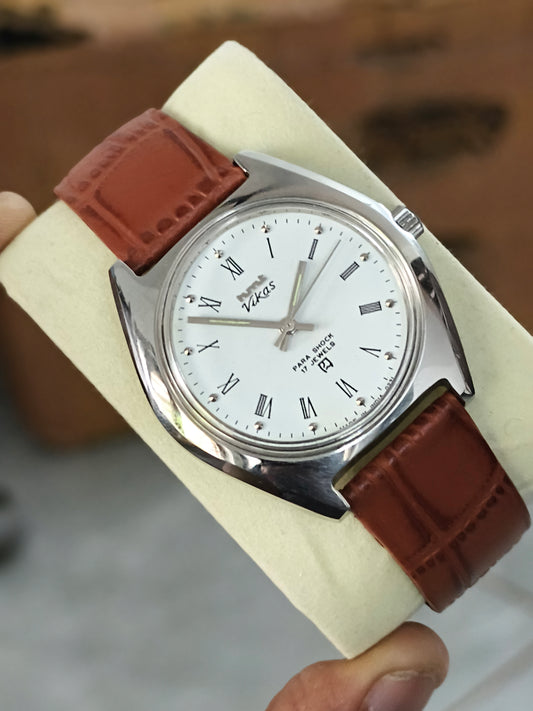 HMT Vikas Mechanical Watch with White Dial
