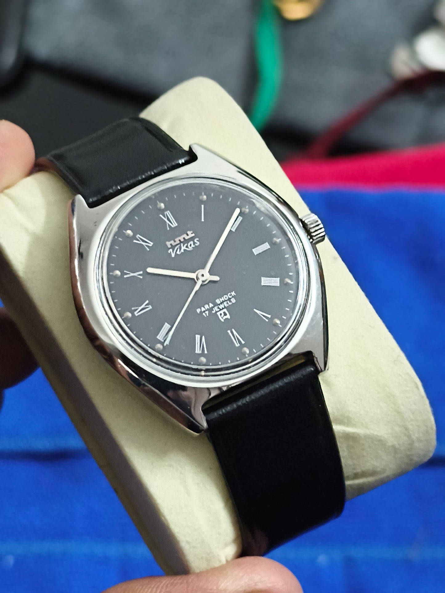 HMT Vikas Hand-wound Vintage Watch with Black Dial
