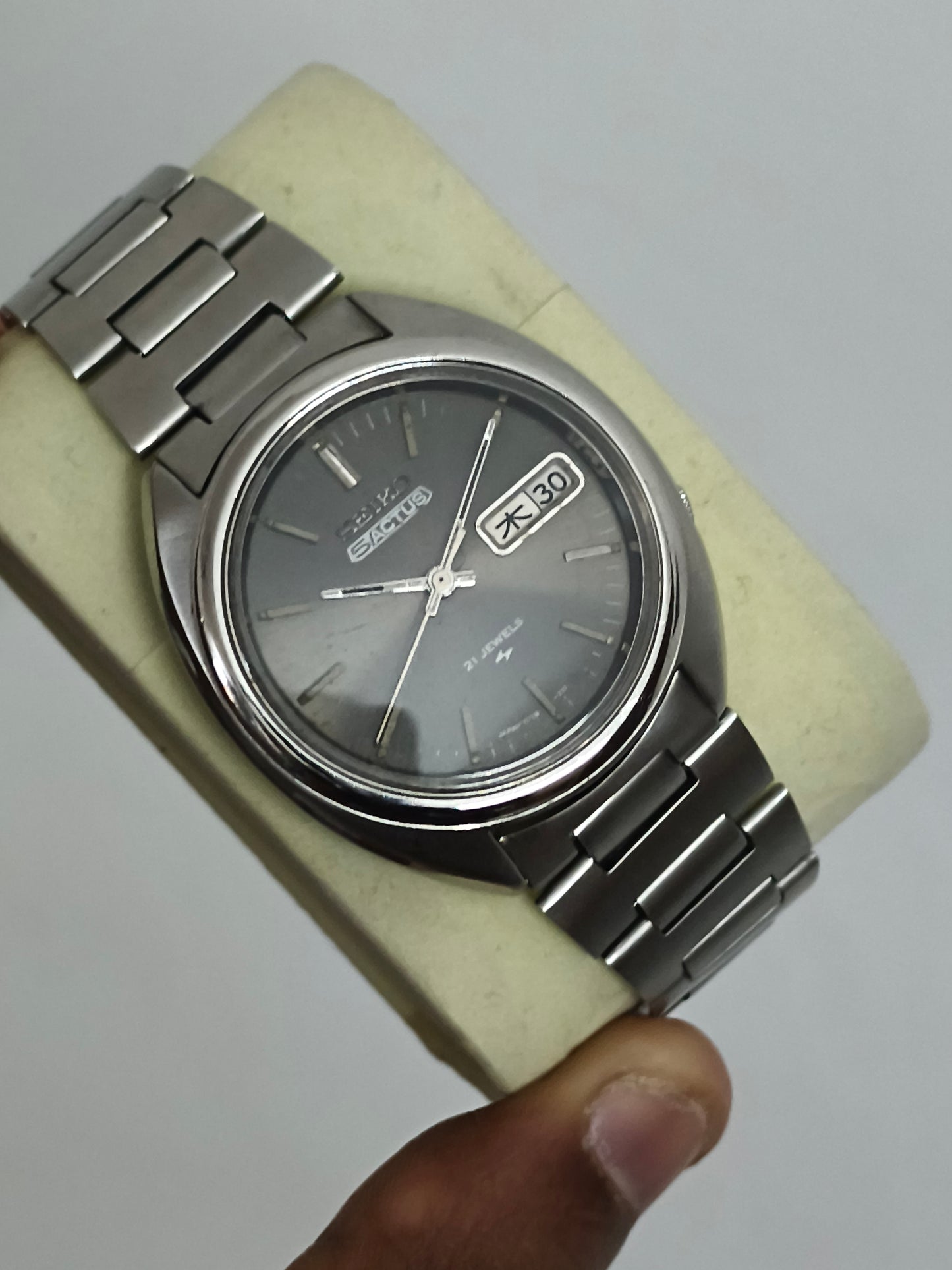 Seiko 5 Actus Vintage Watch with Grey Sun-burst Dial