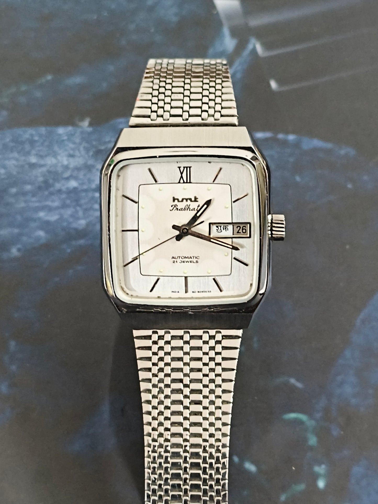 HMT Prabhat Vintage Automatic Day Date Watch with Hindi-English Day Wheel