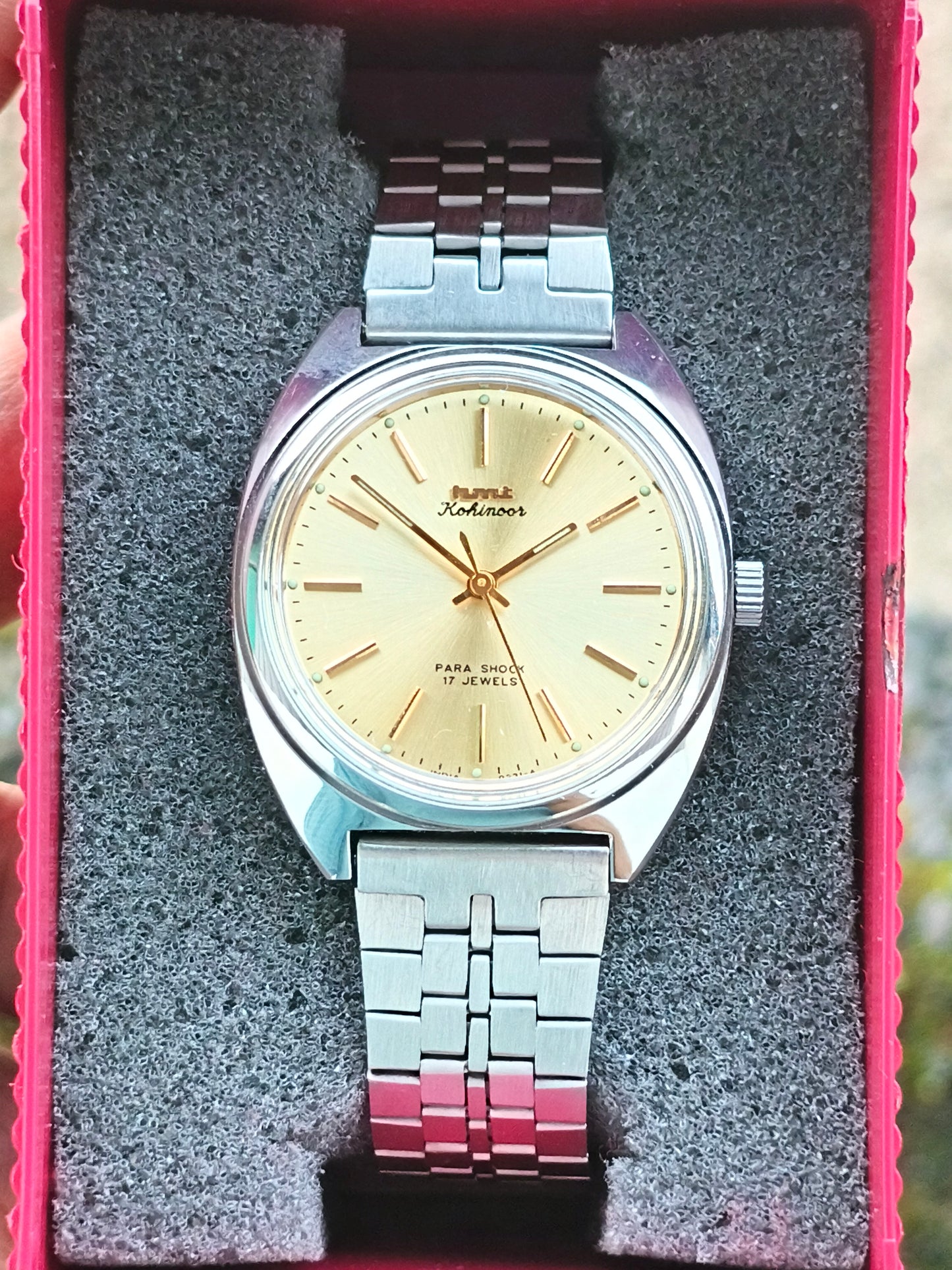 HMT Kohinoor Mechanical Watch with Champagne Colour Dial