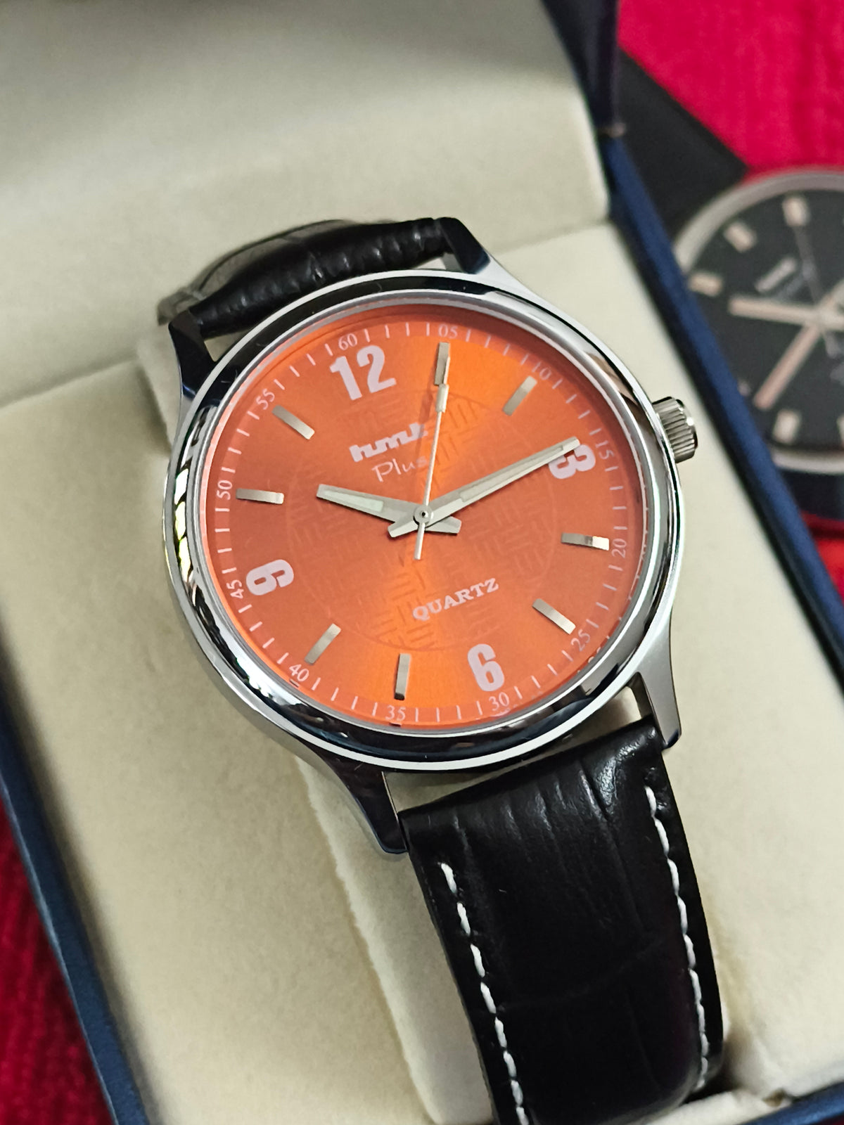 HMT Plus JGSL 38mm Quartz Watch with a Saffron Dial