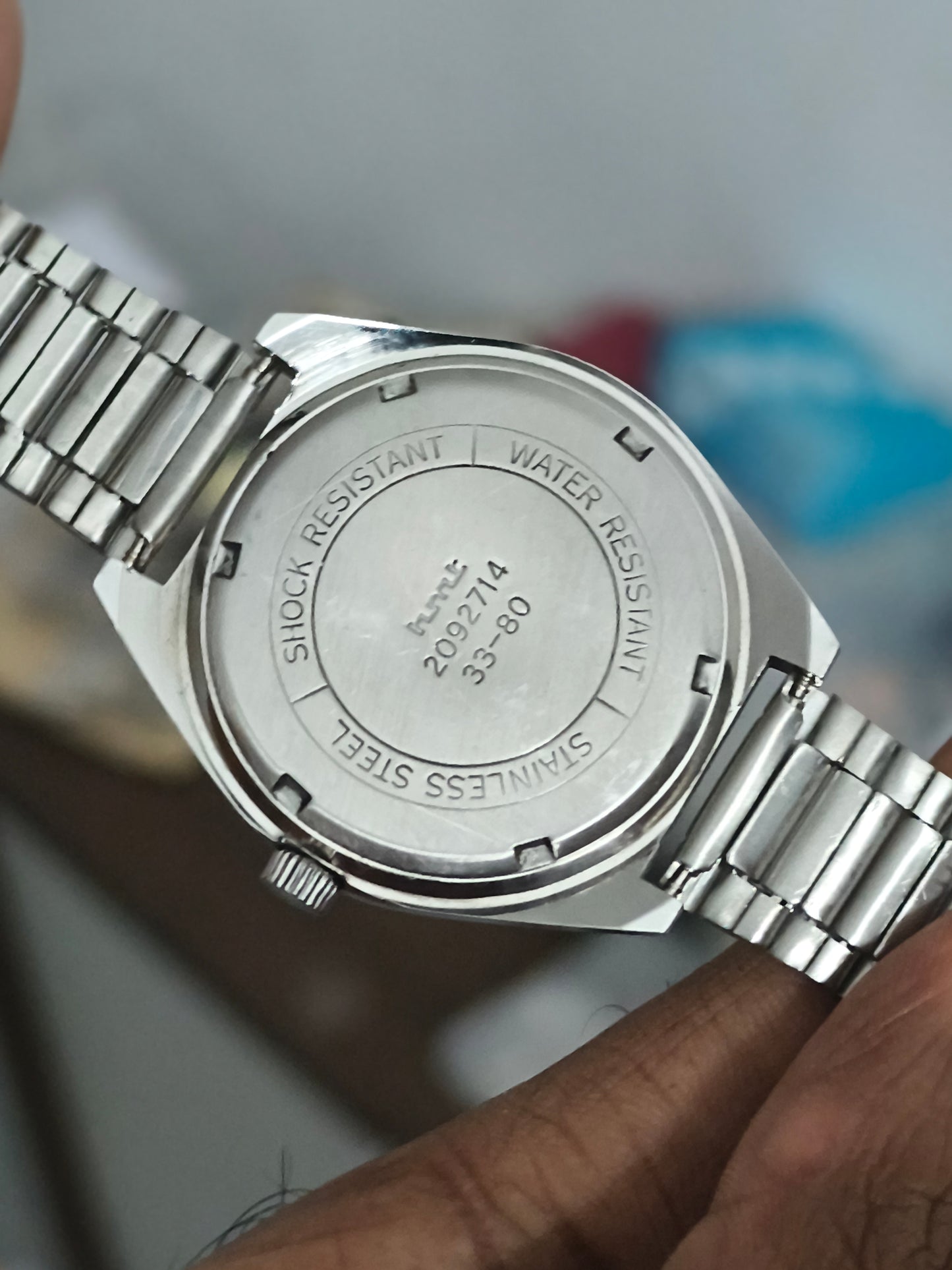 HMT Vivek Hand-wound Mechanical Watch with Silver-toned Dial