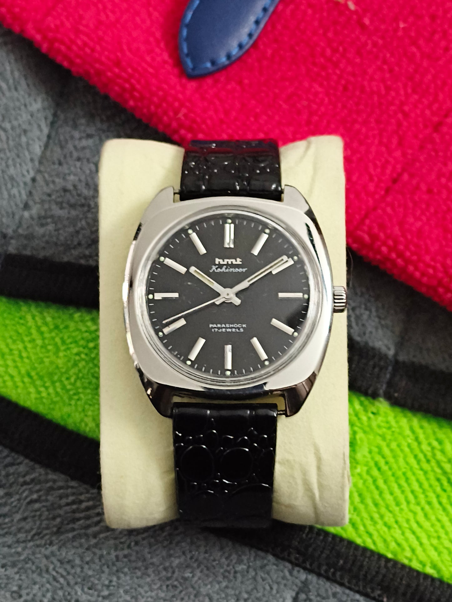HMT Kohinoor Mechanical Hand-wound Watch with a Black Dial