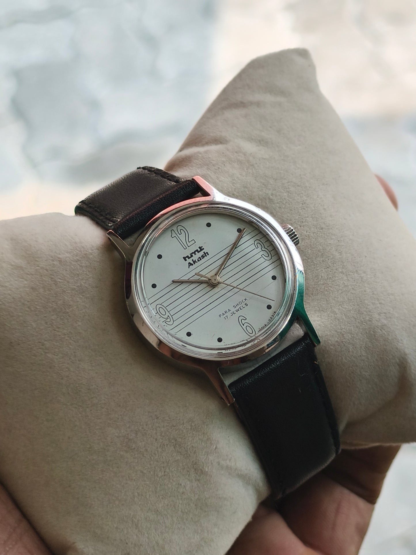 HMT Akash mechanical watch art deco dial