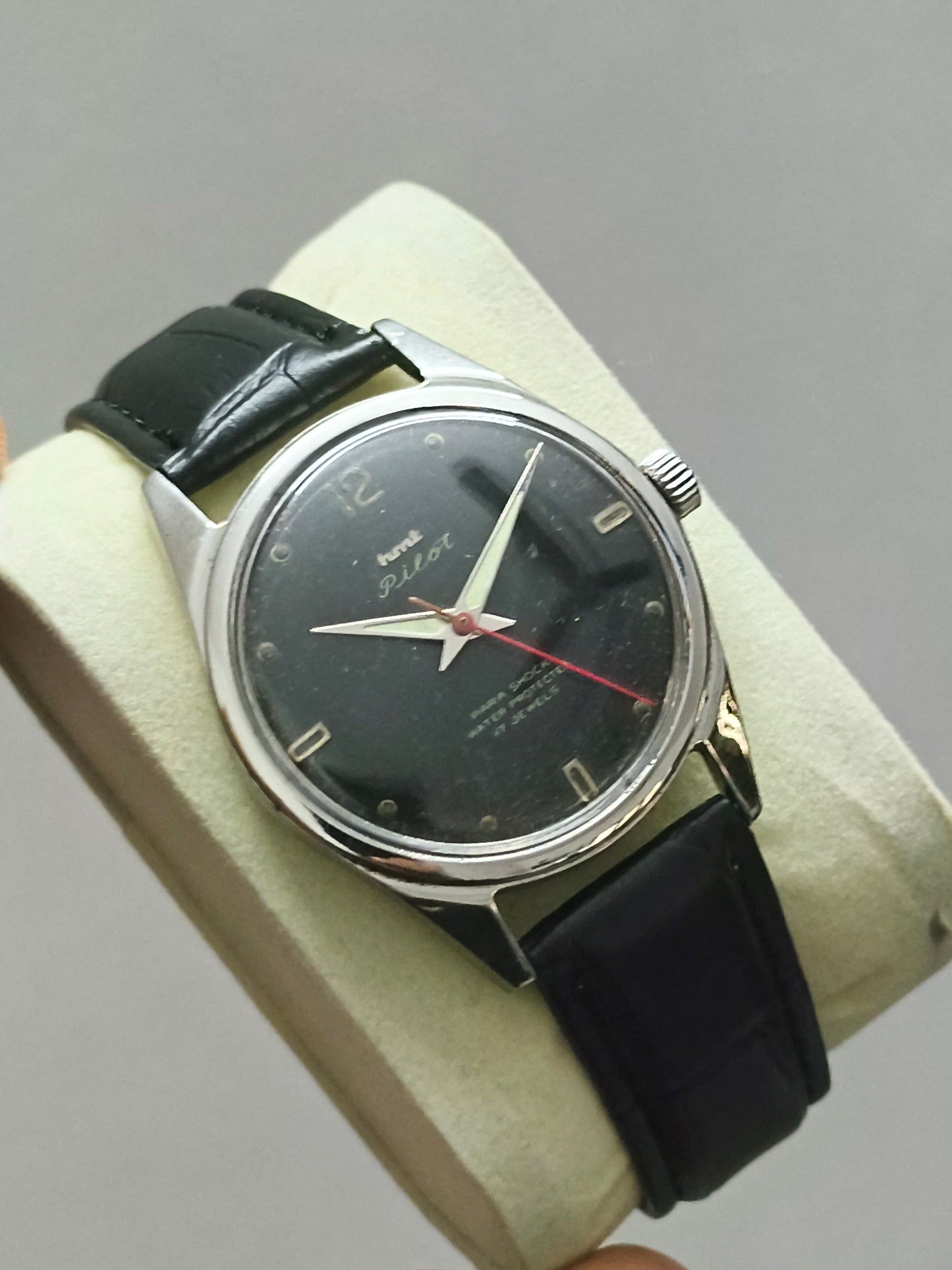 HMT Pilot Watch Three Liner Version with Black Dial