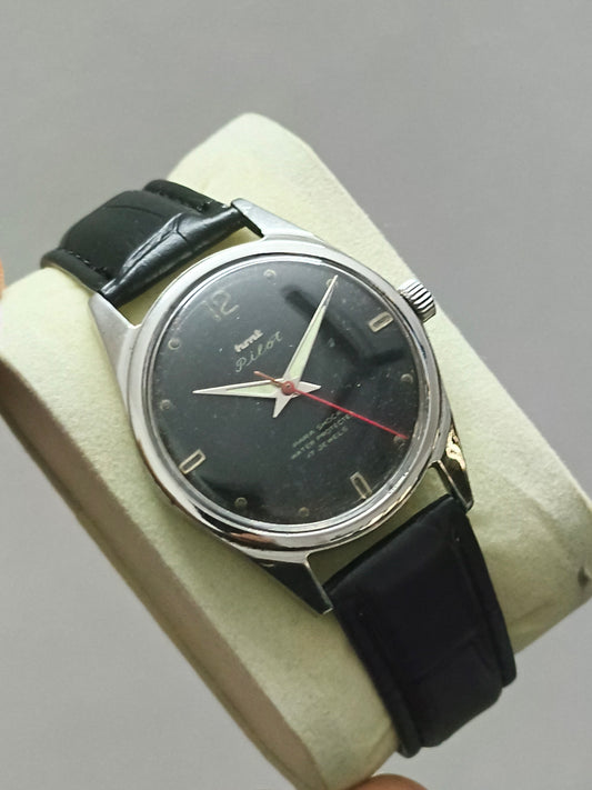 HMT Pilot Watch Three Liner Version with Black Dial