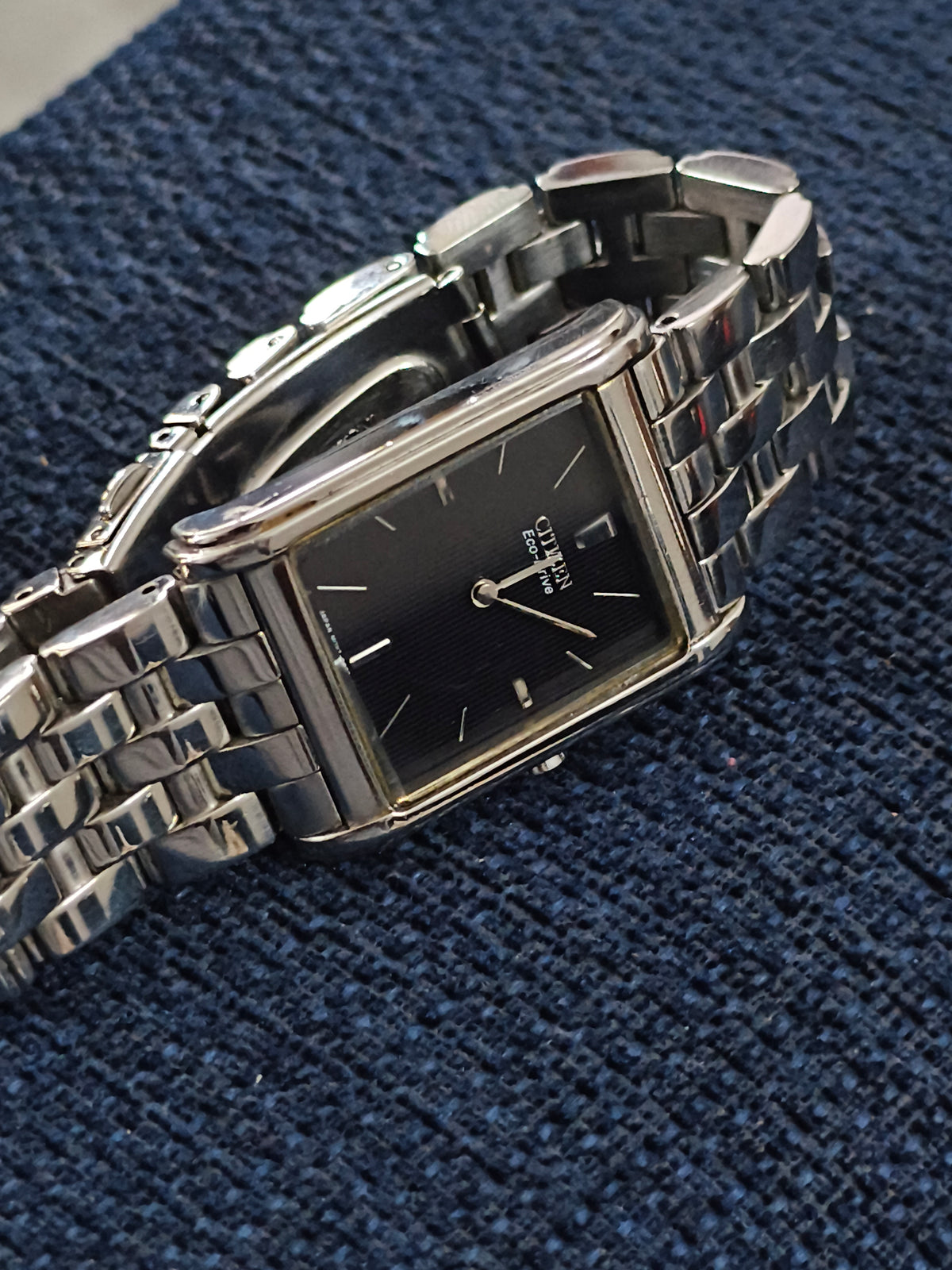 Citizen “Tank Style” Eco-Drive Quartz Watch with a Black Dial