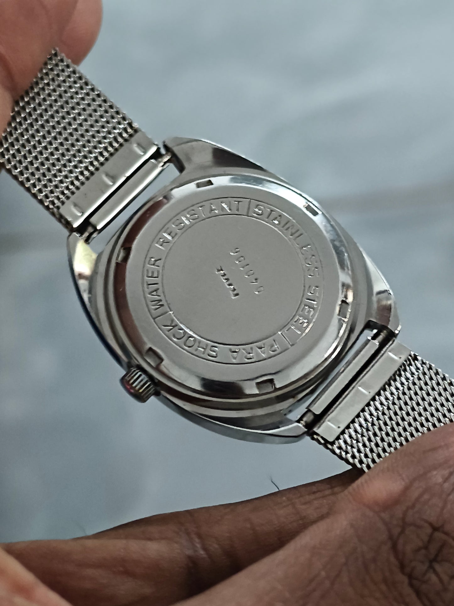HMT Kohinoor Mechanical Watch with White Dial and Mesh Bracelet