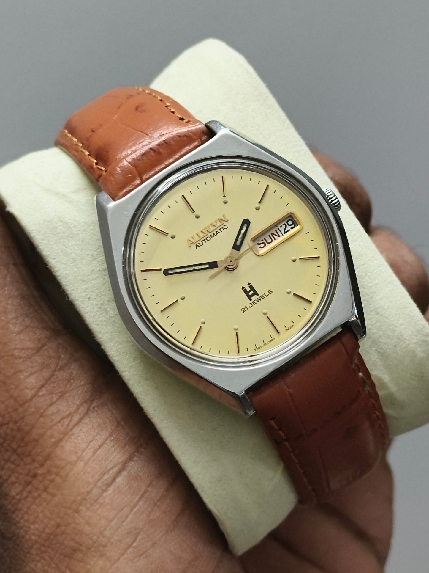 Allwyn Automatic Vintage Watch with Gold-toned Dial