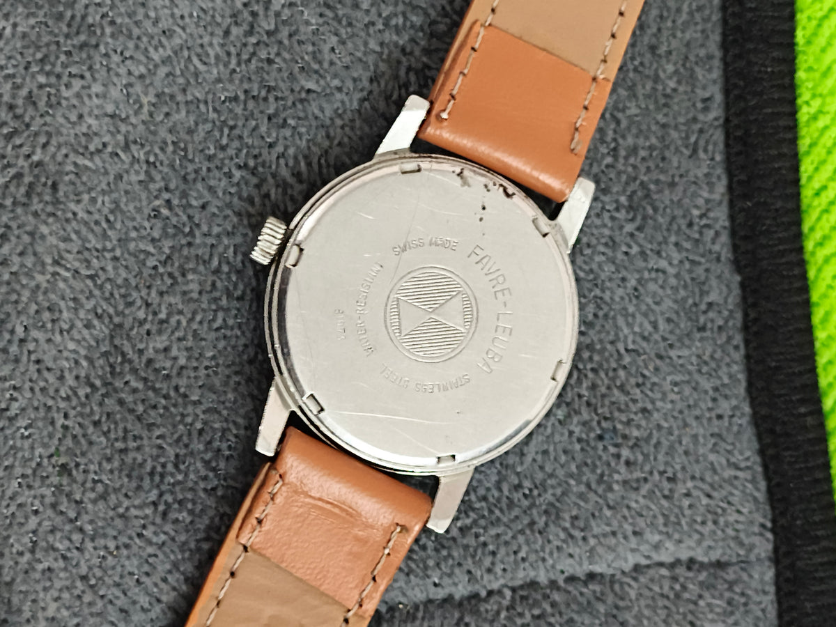 Favre Leuba Twin Power 36mm Vintage Watch with a Patina Dial