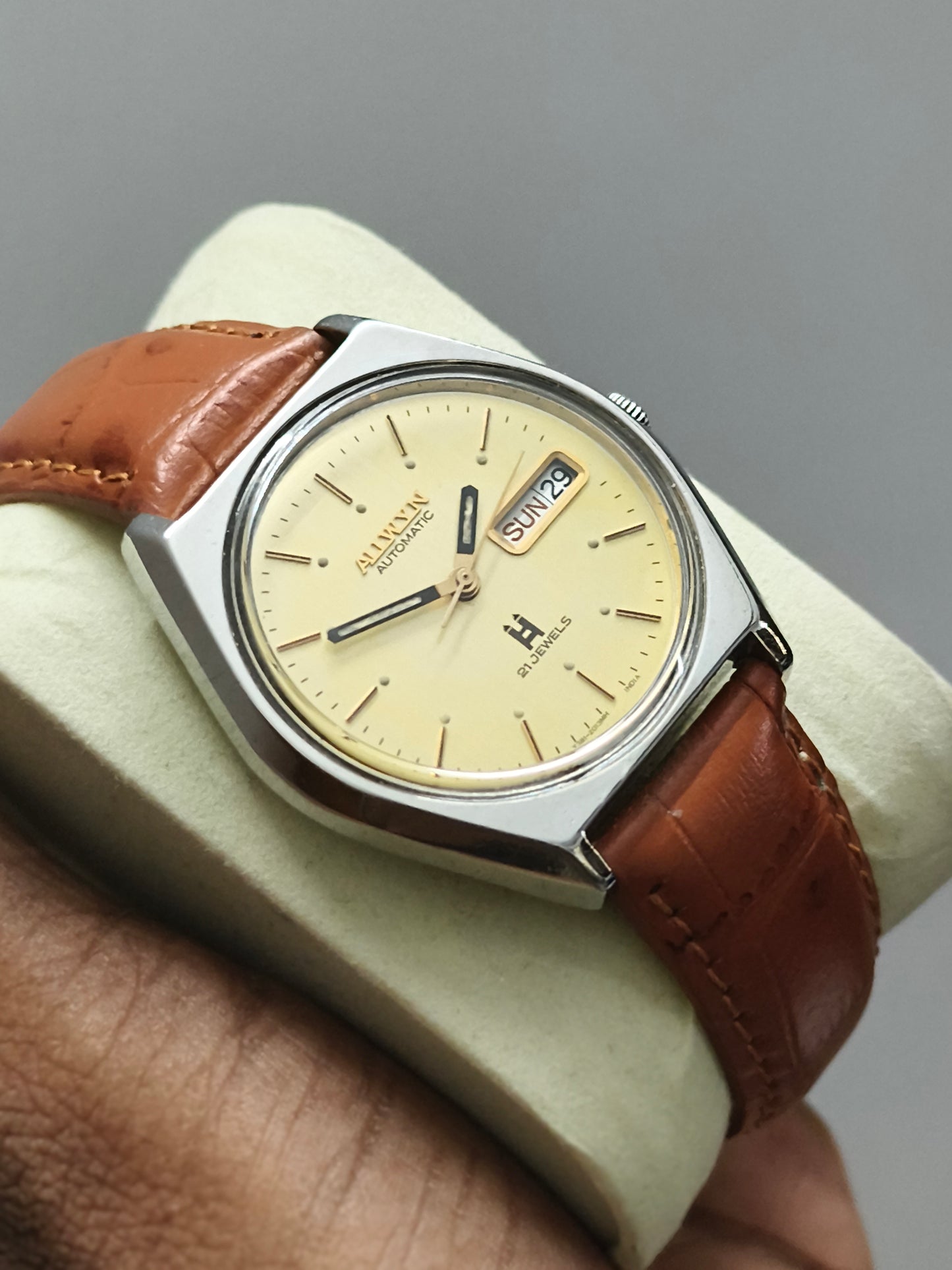 Allwyn Automatic Vintage Watch with Gold-toned Dial