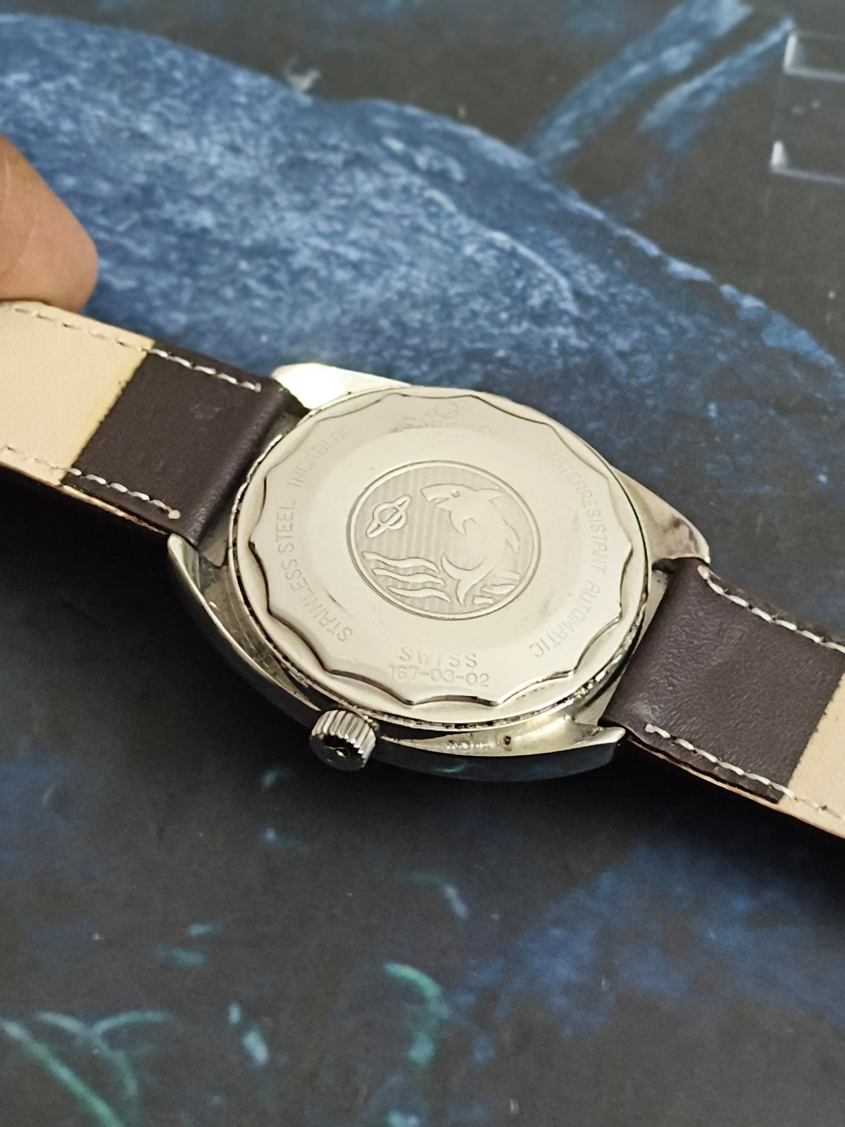 Enicar Saturn Matic Swiss Vintage Automatic Watch with a Brown Gradient Dial