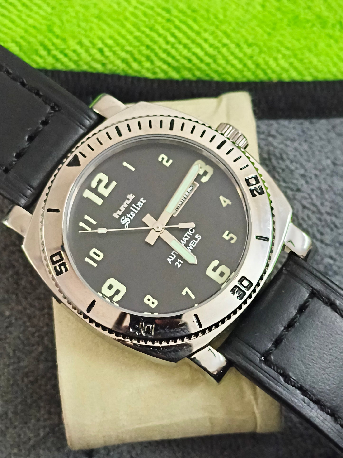 HMT Stellar Automatic Watch with a Black Dial