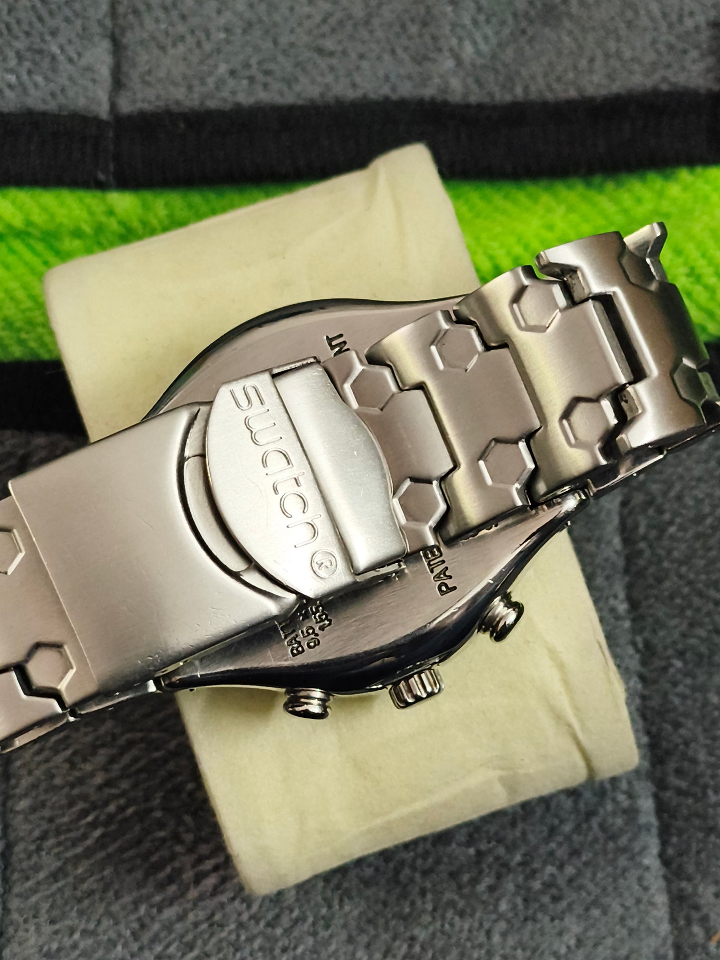 Swatch Irony Quartz Chronograph with a Black Dial, Model YCS470G