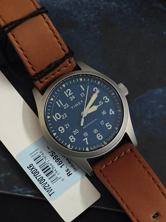 Timex Expedition North Field Post Mechanical 38mm Watch with a Blue Dial