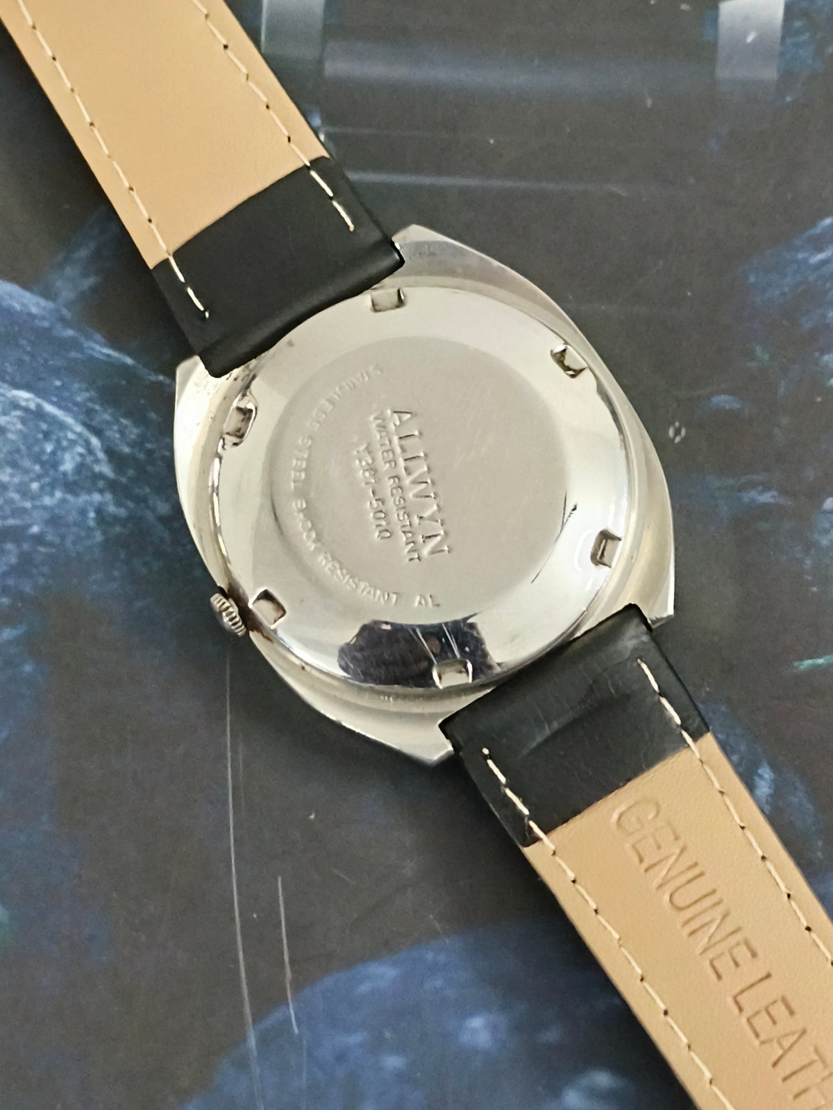 Allwyn Automatic Vintage Day Date Watch with a Black Dial