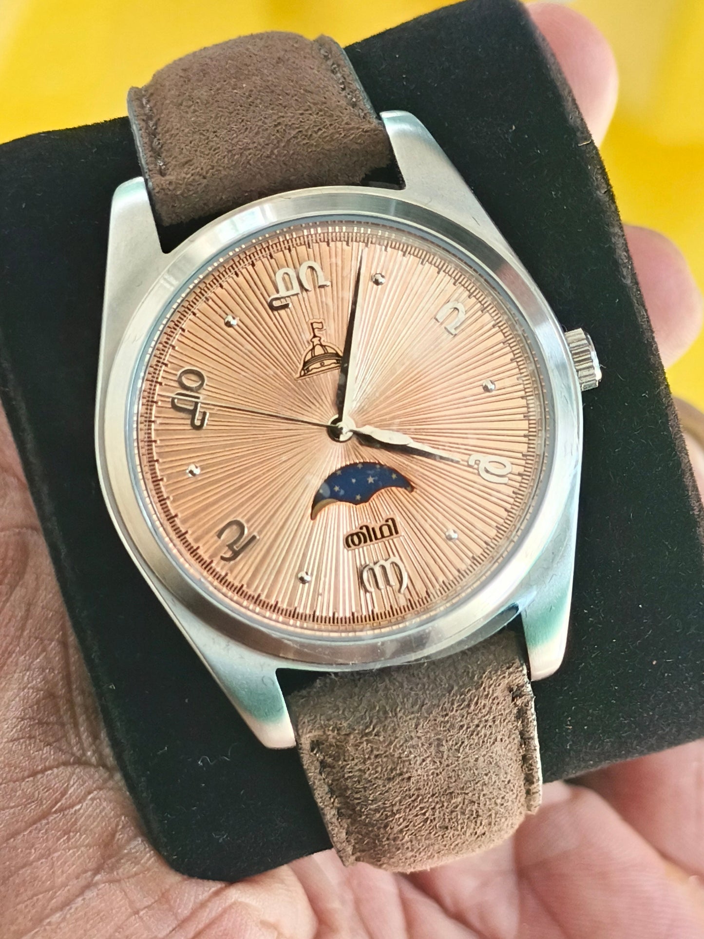 DWC Tithi Malayalam Salmon Dial Watch
