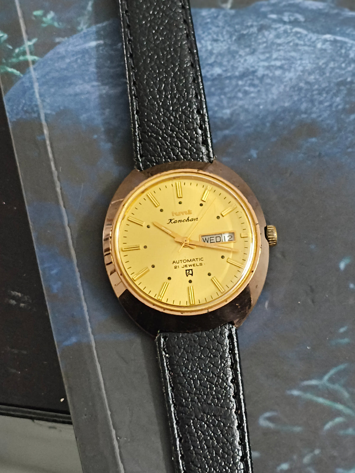 HMT Kanchan Automatic Vintage Watch with a Gold-toned Case and Dial