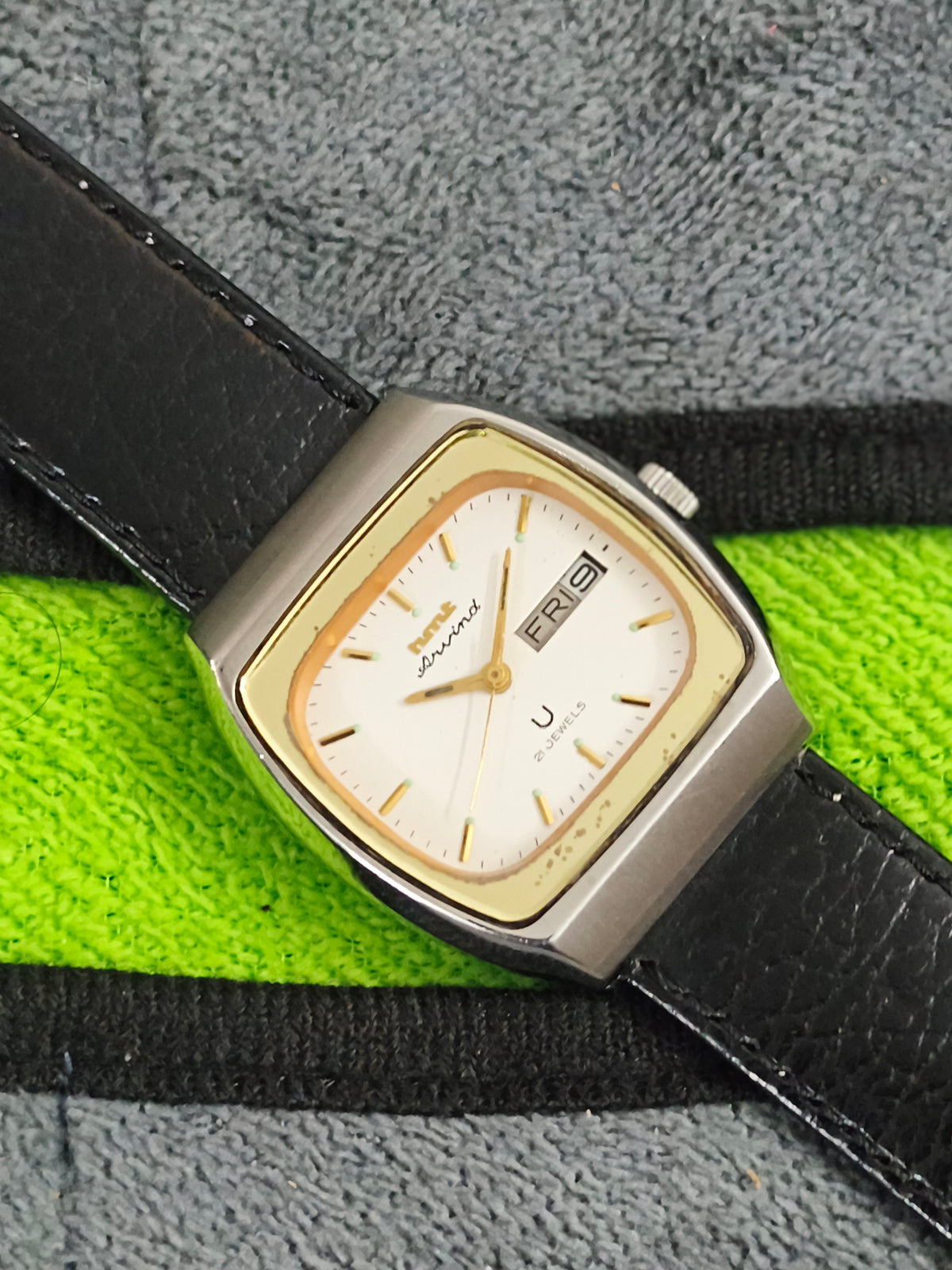 HMT Aravind Automatic Vintage Watch with a White Dial