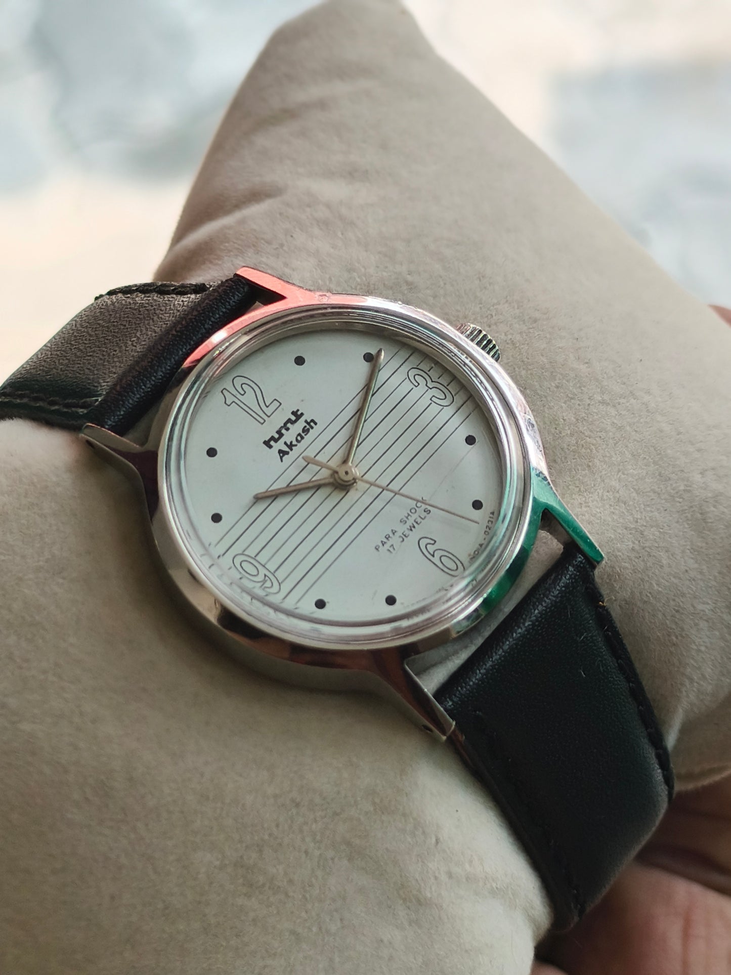HMT Akash mechanical watch art deco dial
