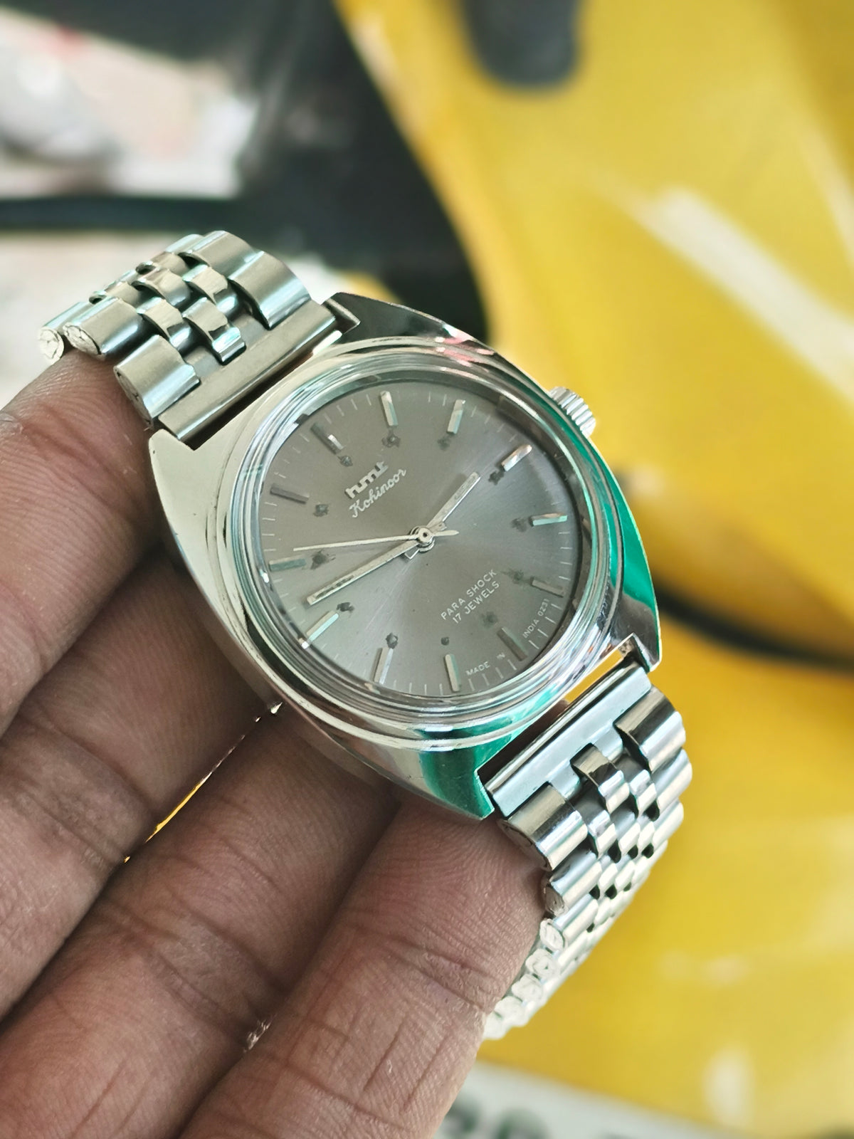 HMT Kohinoor Mechanical Hand-Wound Vintage Watch with a Grey Dial
