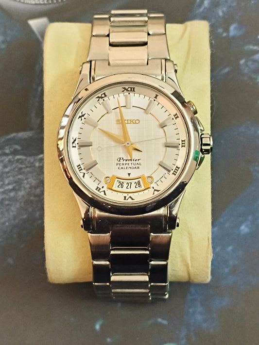 Seiko Premier Perpetual Calendar Watch, SNQ Series, Neo-Vintage