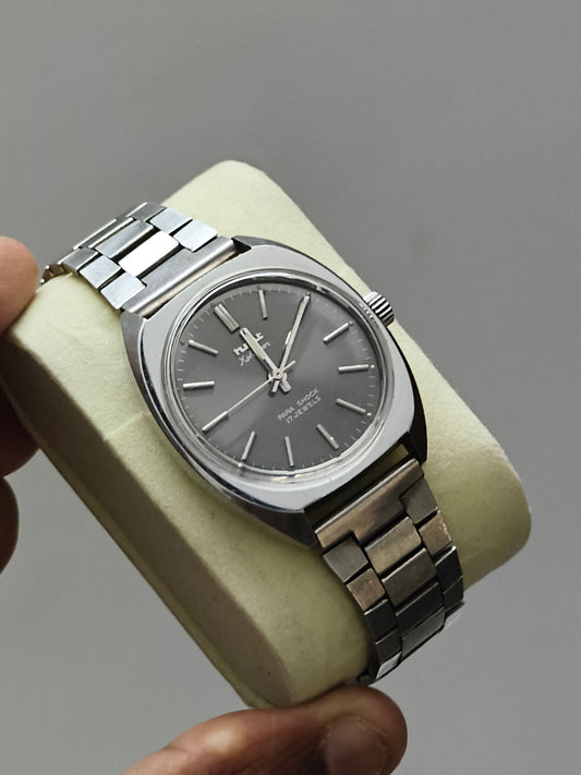 HMT Kohinoor Mechanical Watch with Grey Dial and Steel Bracelet