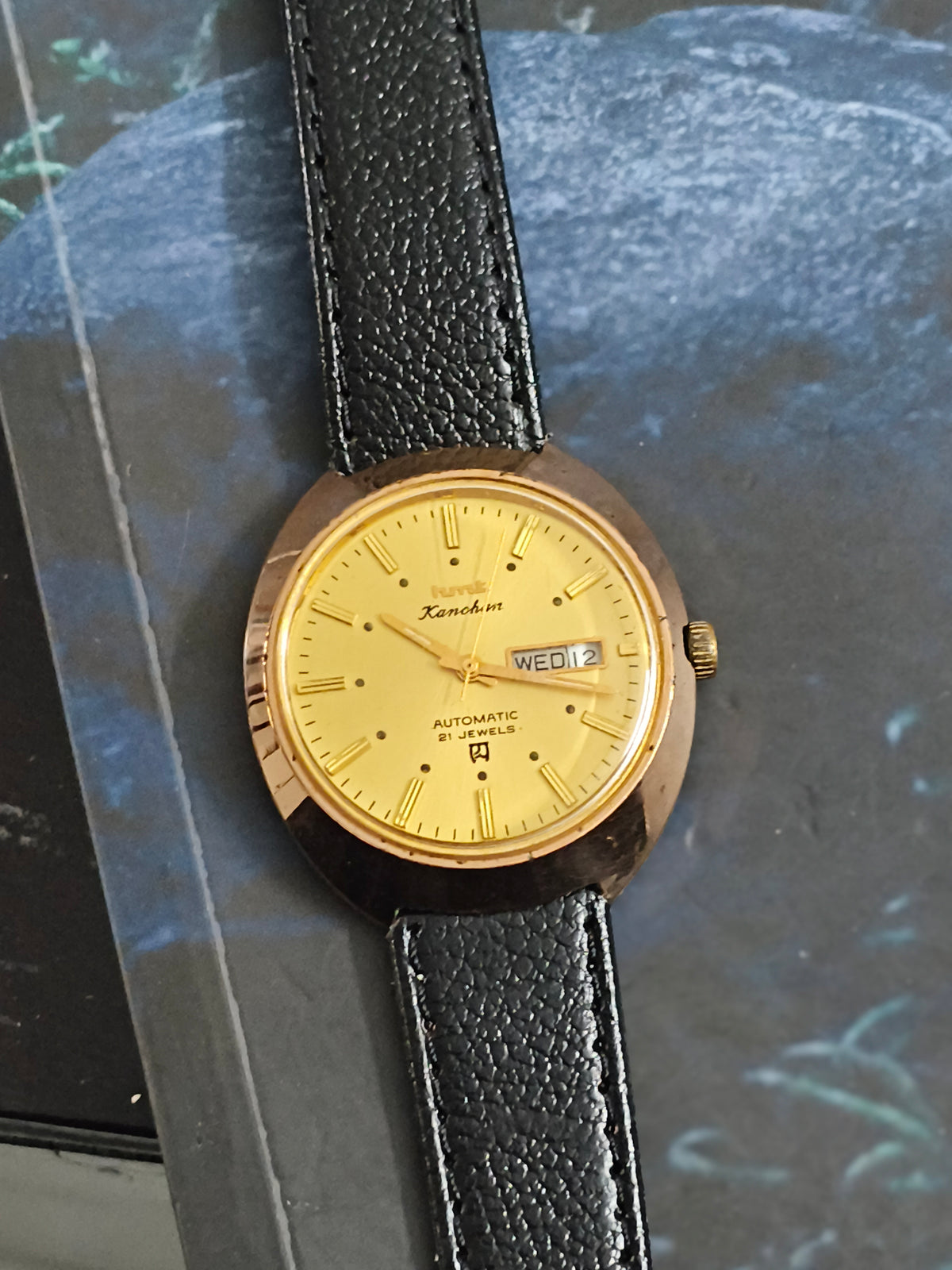 HMT Kanchan Automatic Vintage Watch with a Gold-toned Case and Dial