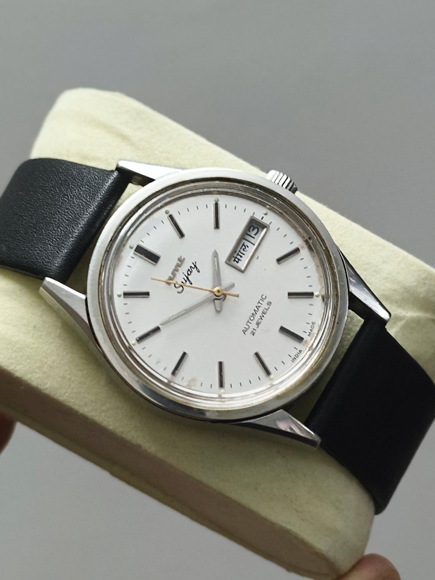 HMT Sujay Automatic Day Date Watch with White Dial