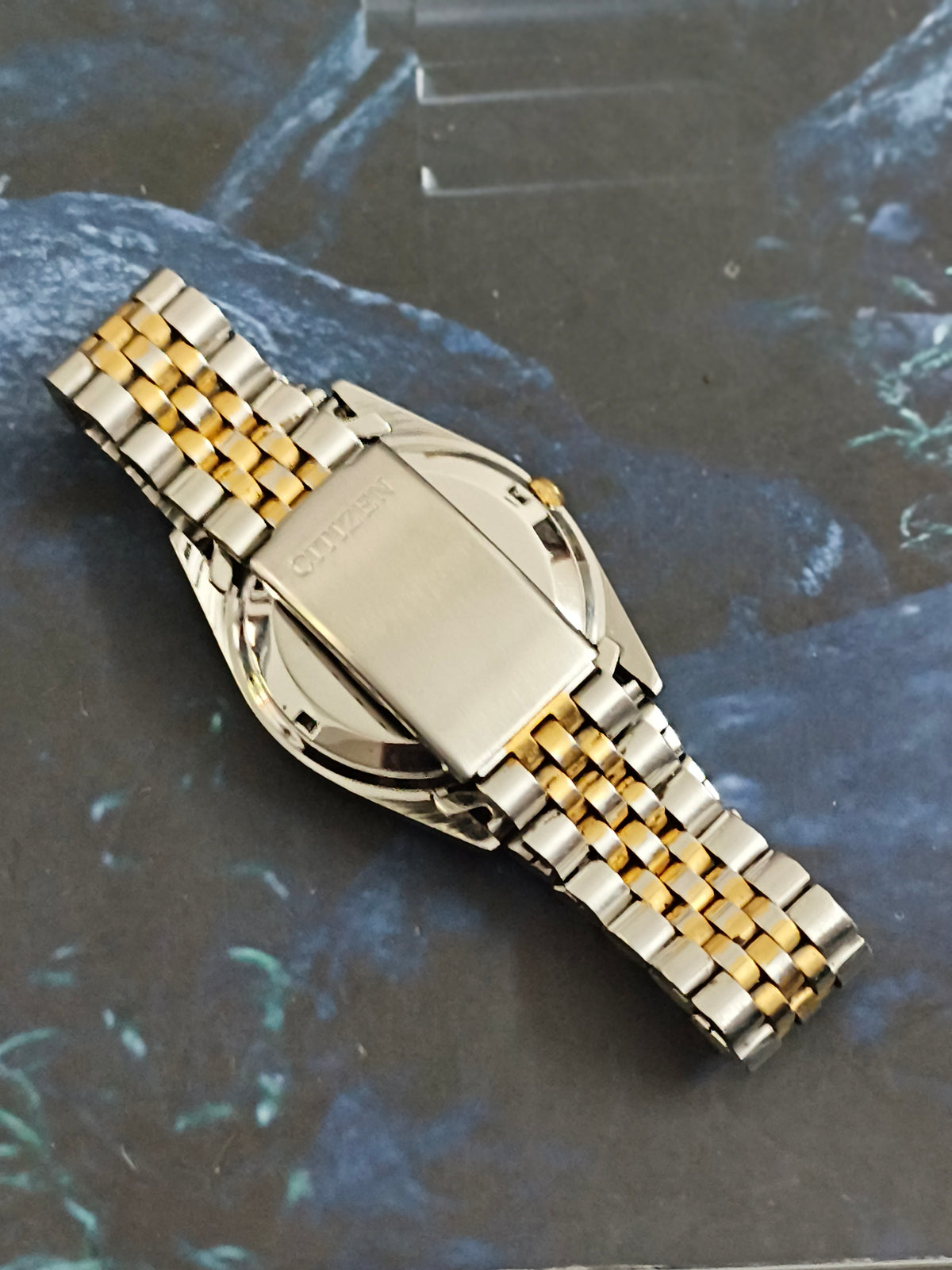 Citizen Automatic Day Date Dual Toned Watch with a White Dial Featuring Roman Numerals (Rare)