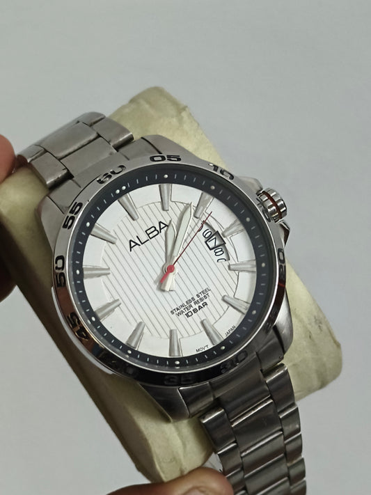 ALBA Quartz Watch with White Dial