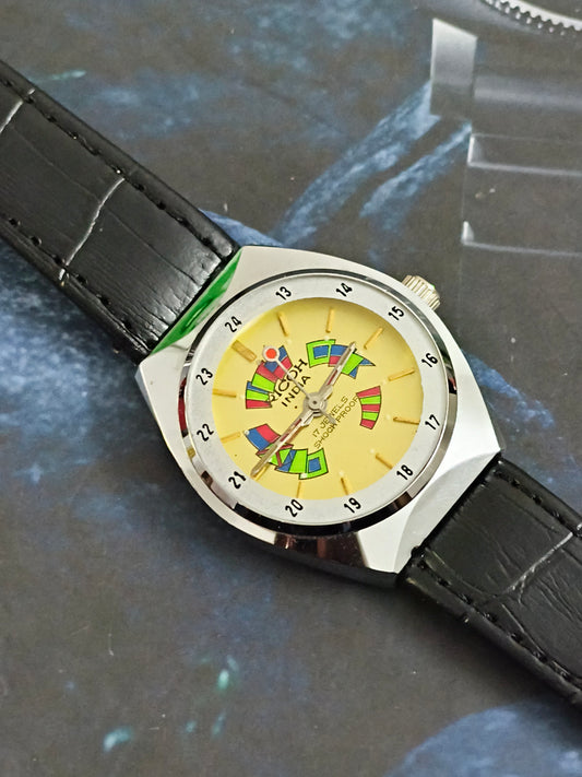 Ricoh India Vintage Mechanical Winding Watch with a Gold-toned Dial