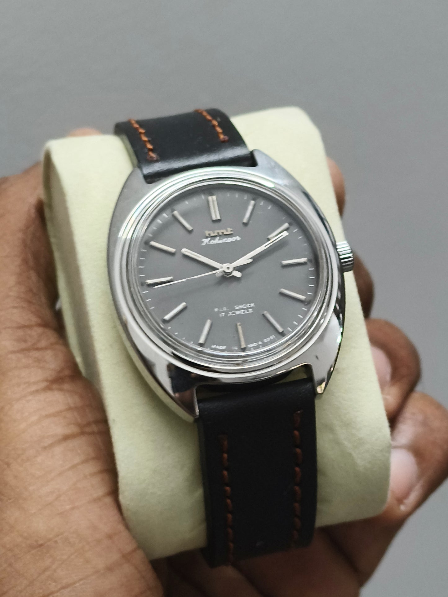 HMT Kohinoor Mechanical Hand-wound Watch with Grey Dial