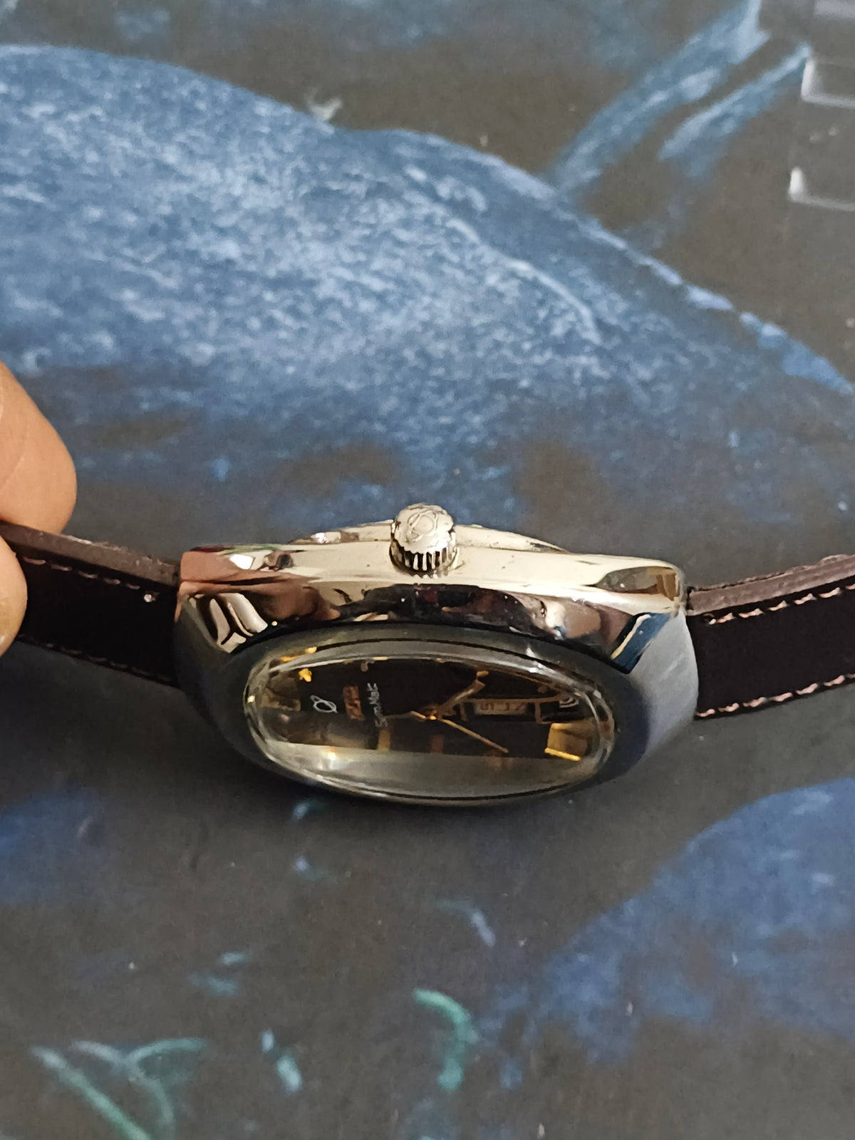 Enicar Saturn Matic Swiss Vintage Automatic Watch with a Brown Gradient Dial