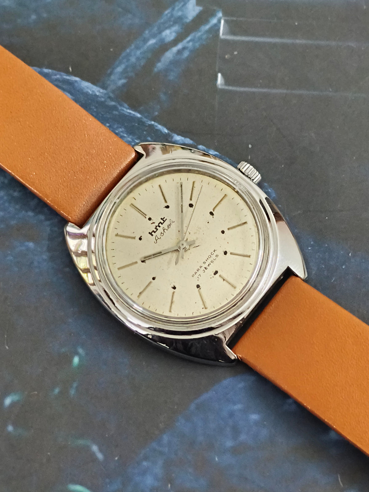 HMT Ashok Hand-wound Vintage Watch with a  Champagne dial