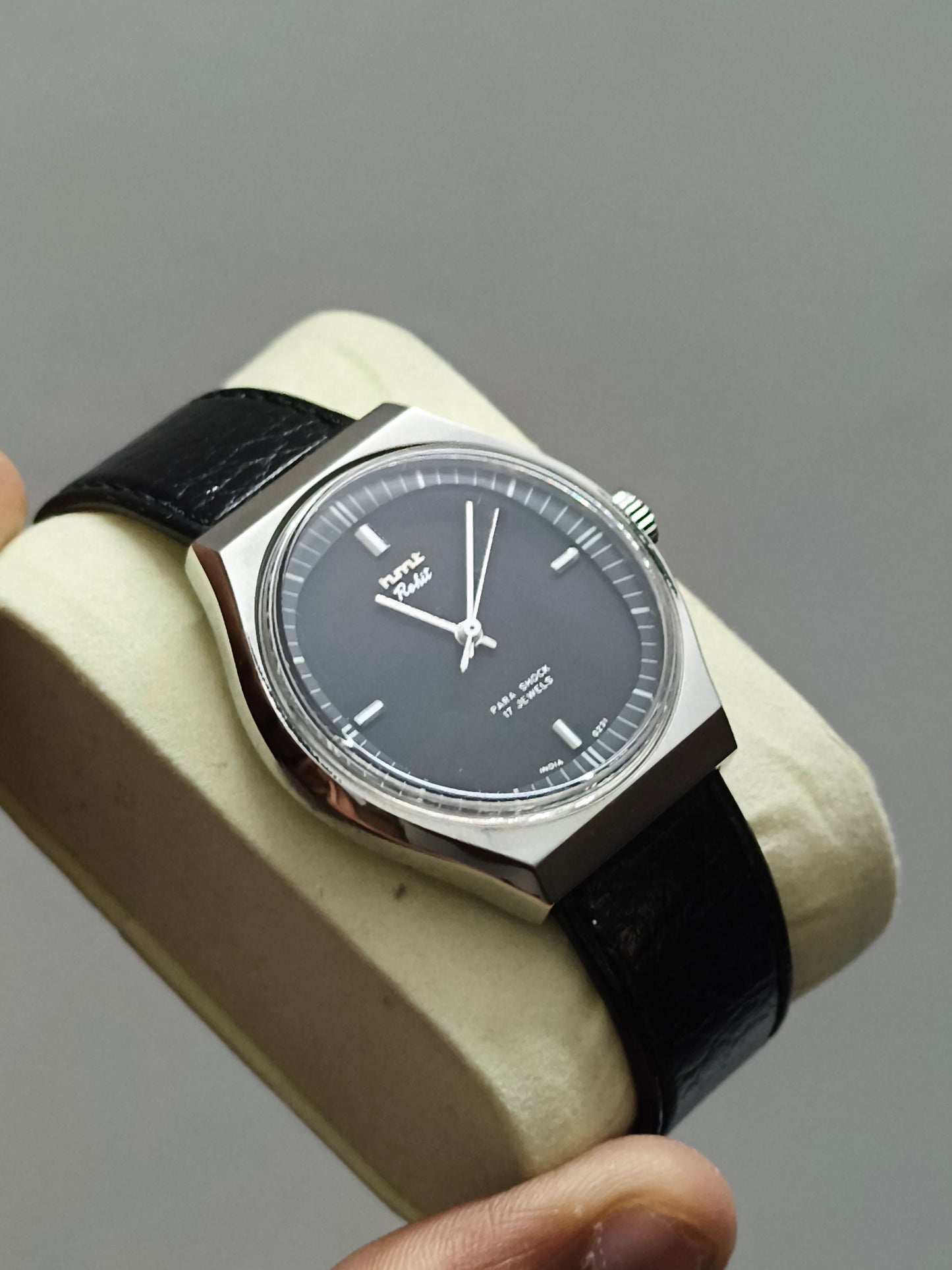 HMT Rohit Mechanical Hand-wound Watch with Black Dial