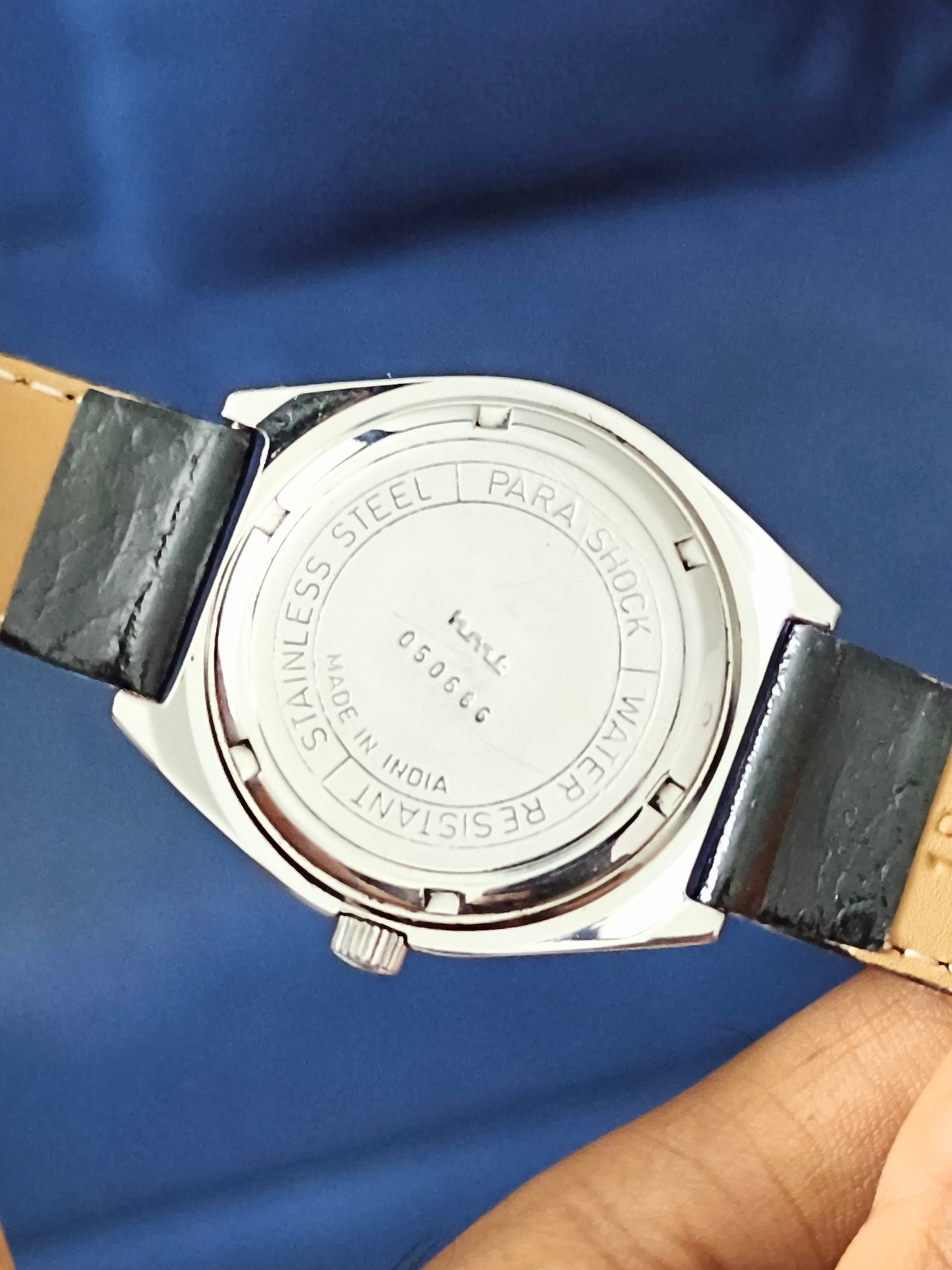 HMT Sandeep Mechanical Hand-wound Watch with White Dial