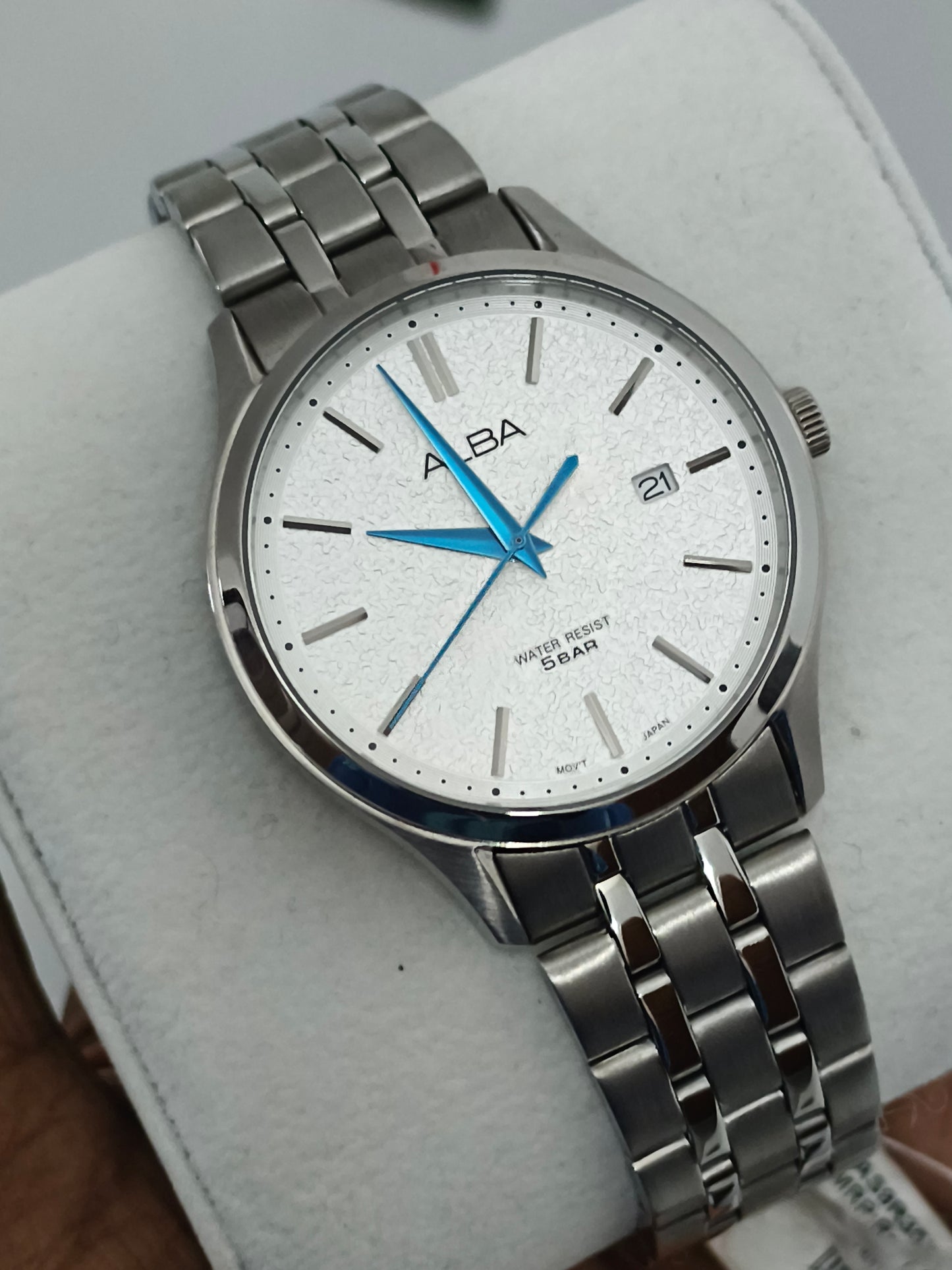 ALBA Prestige Quartz Watch with Silver White Snowflake Dial