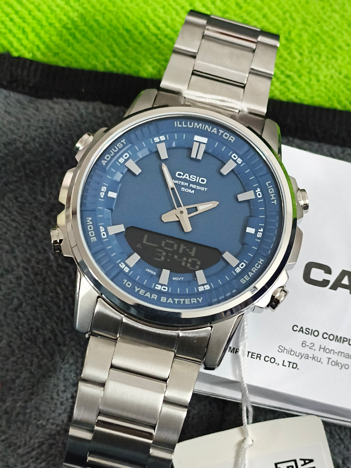 Casio AMW-880 Ana-digi Telememo Watch, Brand New, Imported