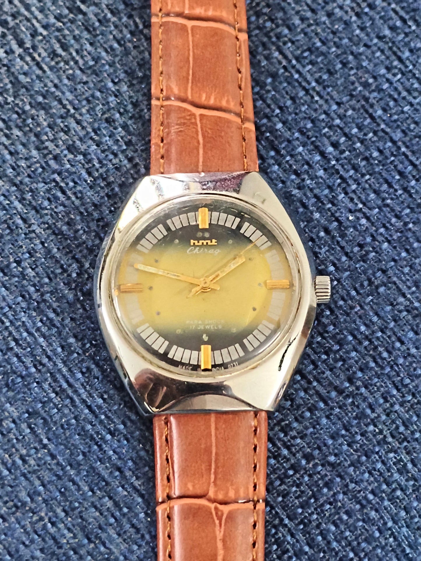 HMT Chirag Hand-wound Vintage Watch with a Gradient Dial