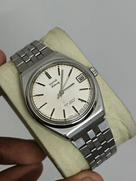HMT Tareeq Hand-wound Mechanical Watch with White Patina Dial