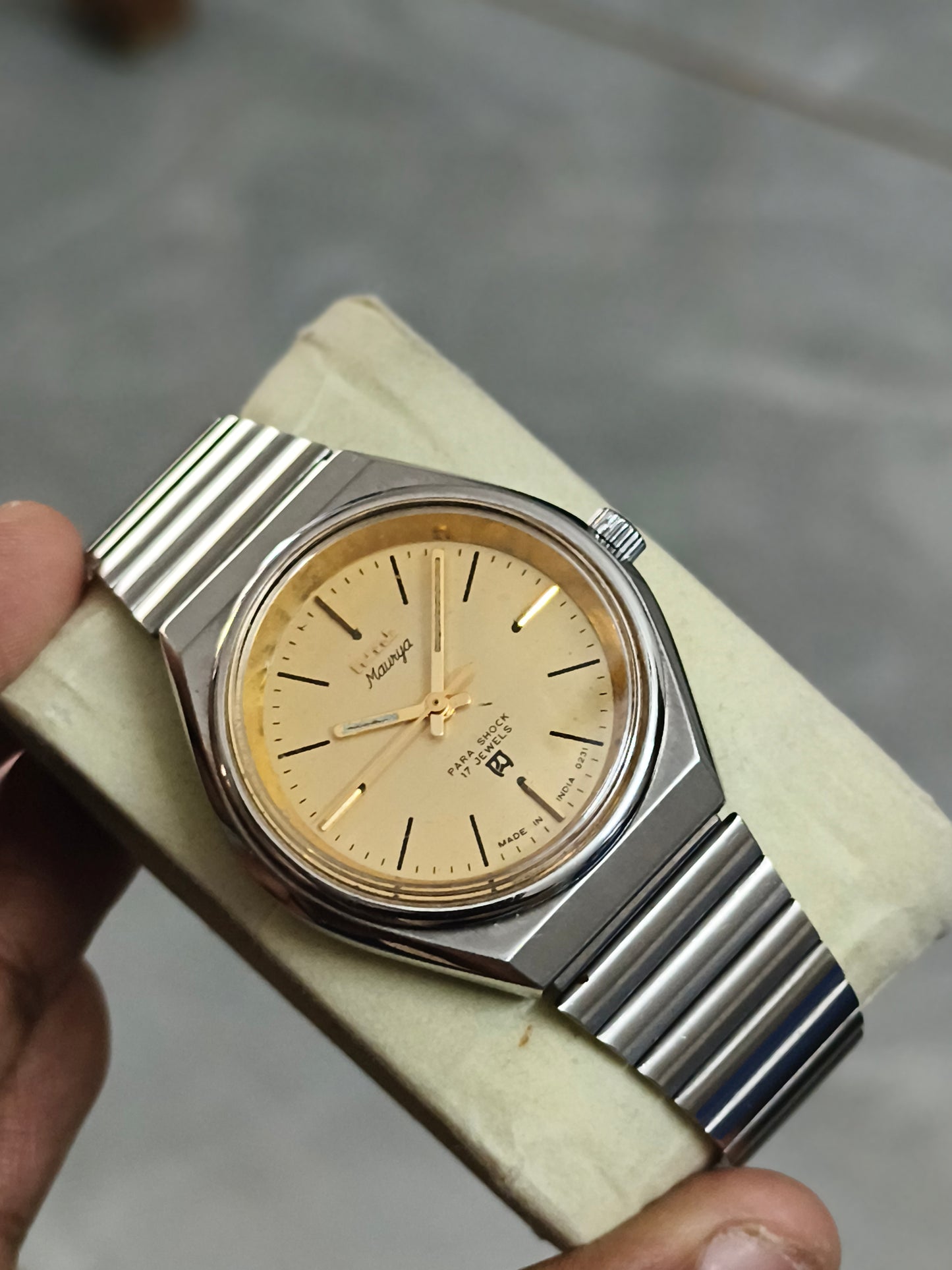 HMT Uttam Mechanical Watch with Gold-toned Dial