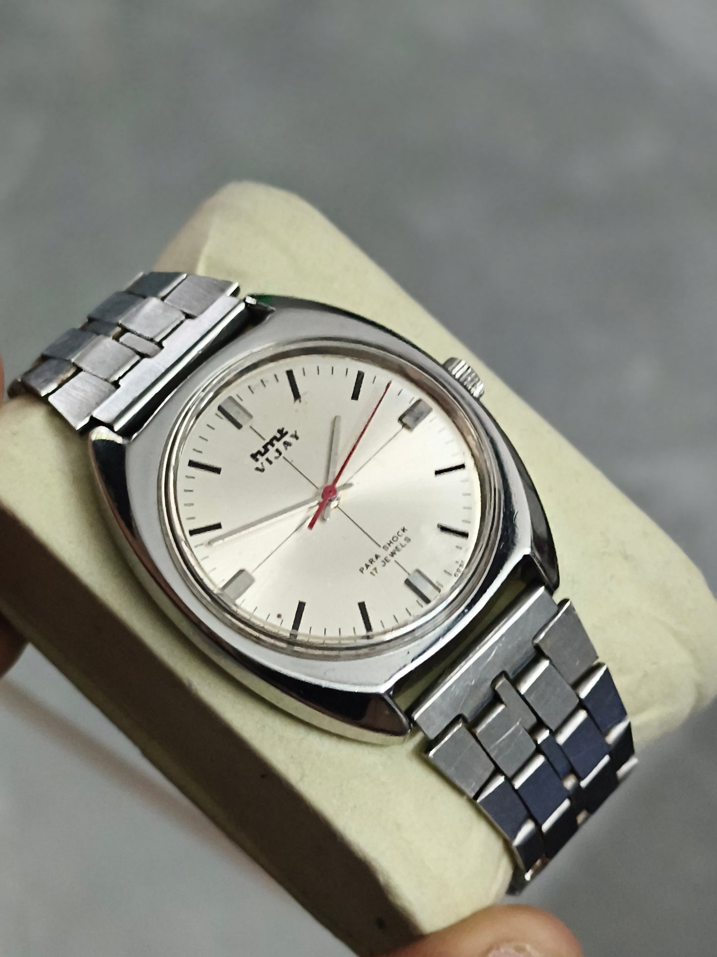 HMT Vijay Mechanical Watch with Silver-toned, Cross-hair Pattern Dial